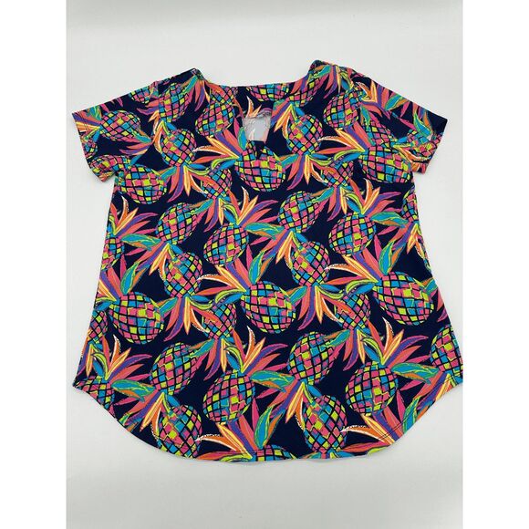 Lulu B Top for Women Pineapples Neon Print Sz M/L* UPF 50 Sun Protection - Picture 2 of 5